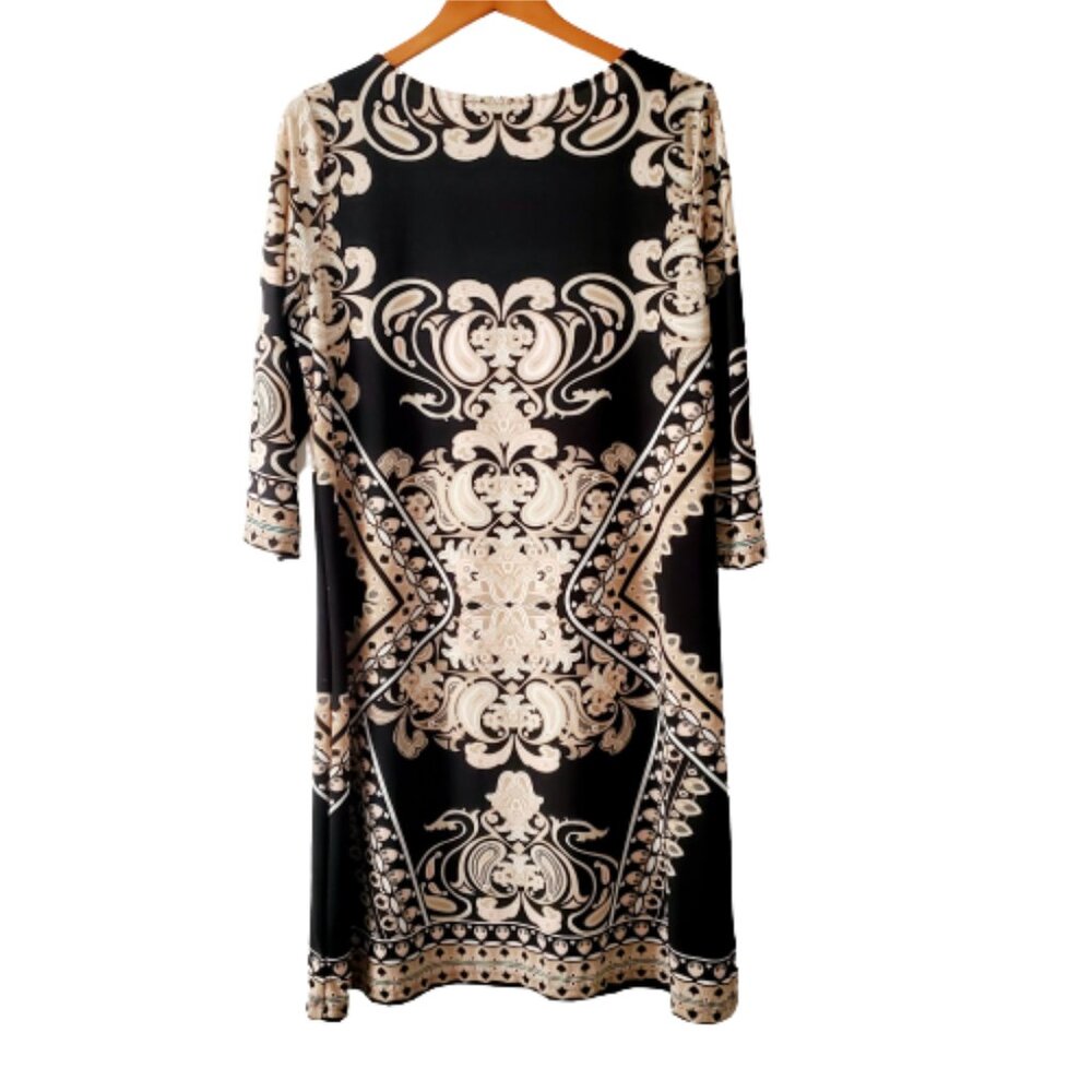 Maria Gabrielle Women's Plus Size Keyhole Neck Printed Tunic Short Dress Size 1X - Picture 4 of 12